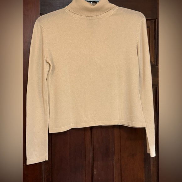 Chic Cream Turtleneck Cashmere Sweater - Picture 2 of 7